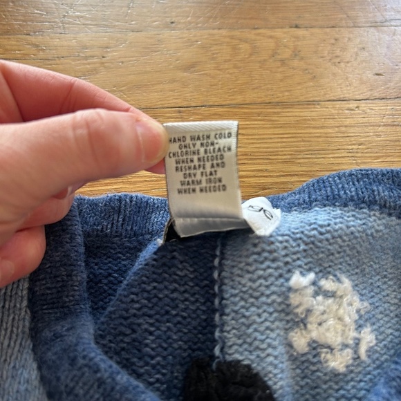 Breckenridge Snowman Cardigan Womens Size Large Vintage Blue Applique - Picture 8 of 10